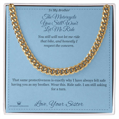 Engraved Cuban Link Chain with message for brother