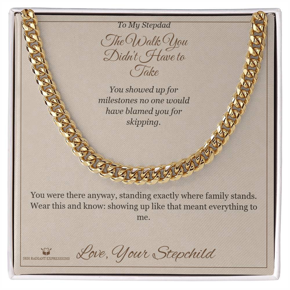 Engraved Cuban Link Chain with message for brother