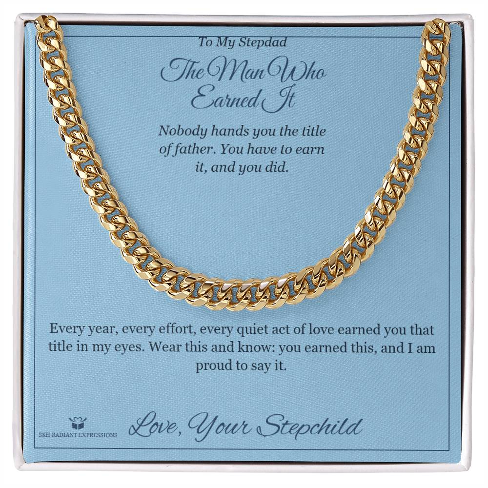 Engraved Cuban Link Chain with message for brother