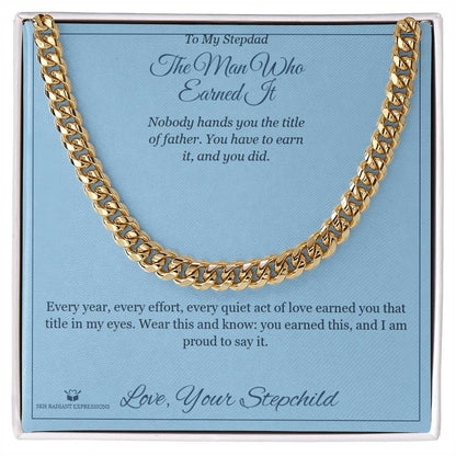 Engraved Cuban Link Chain with message for brother