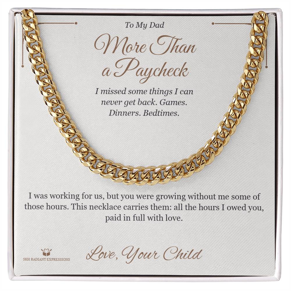 Engraved Cuban Link Chain with message for brother