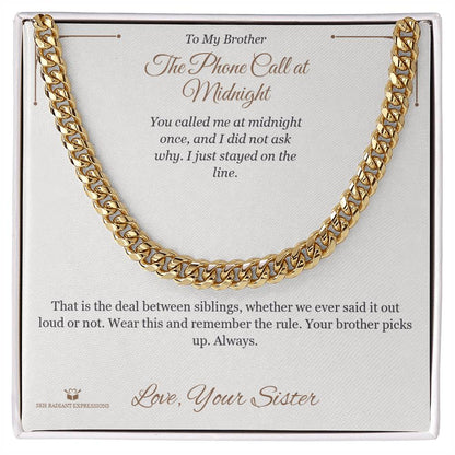 Cuban Link Chain gift for brother from Sister