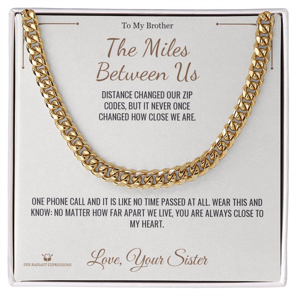 Cuban Link Chain engraved with your own words for brother