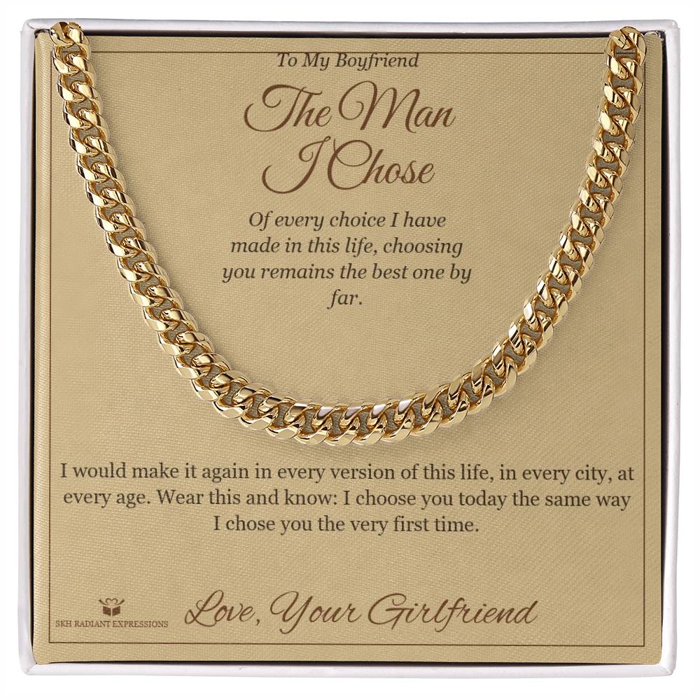 Custom name-personalized Cuban Link Chain gift for brother