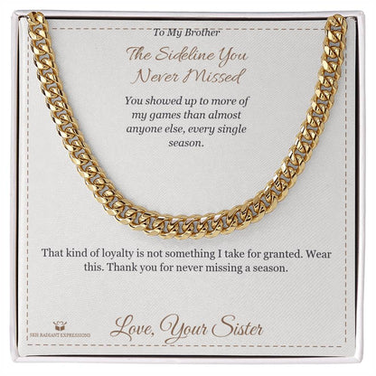 Cuban Link Chain engraved with your own words for brother