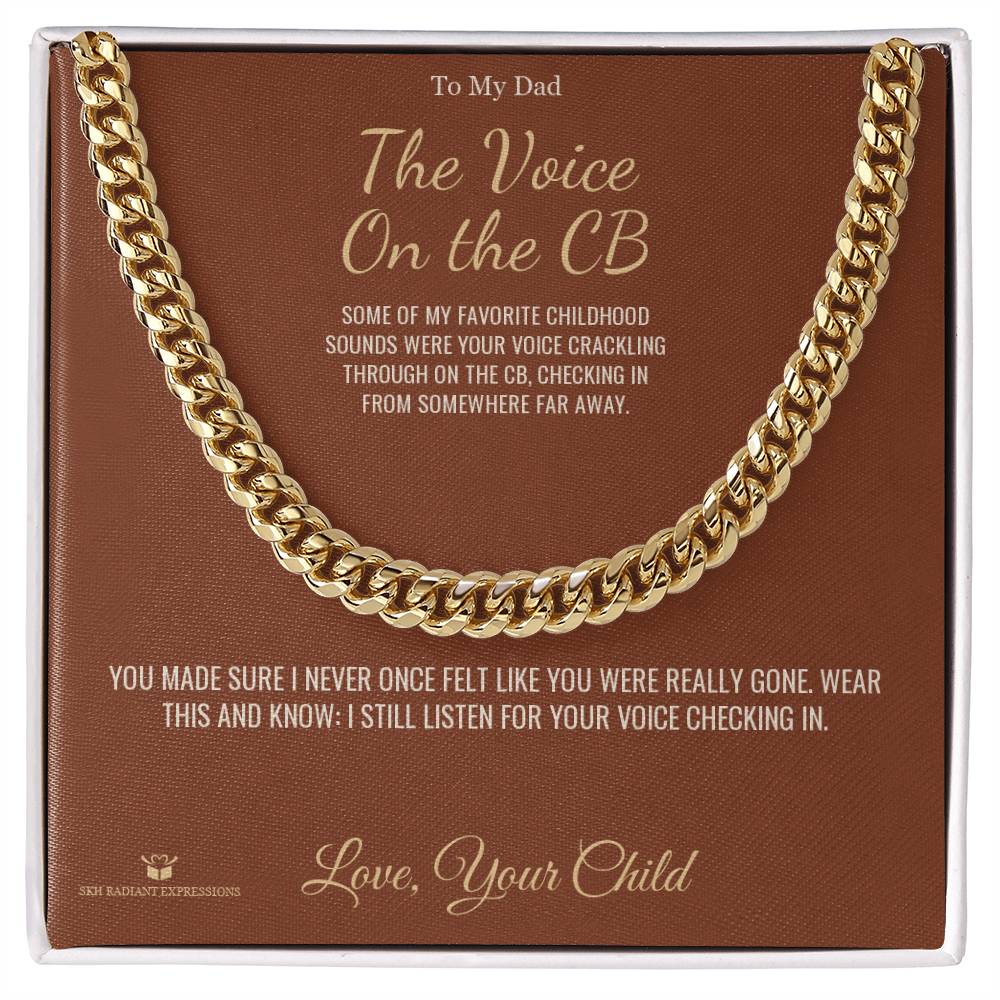 Cuban Link Chain engraved with your own words for brother