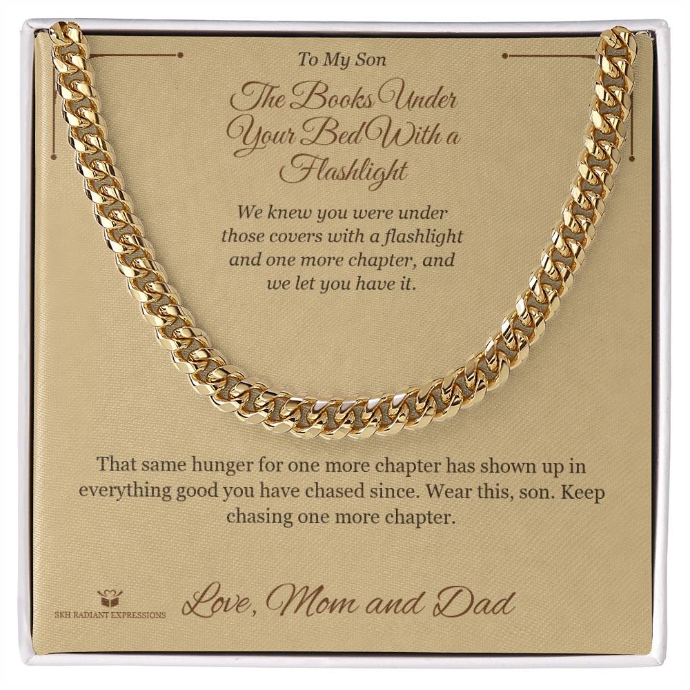 Engraved Cuban Link Chain with message for brother