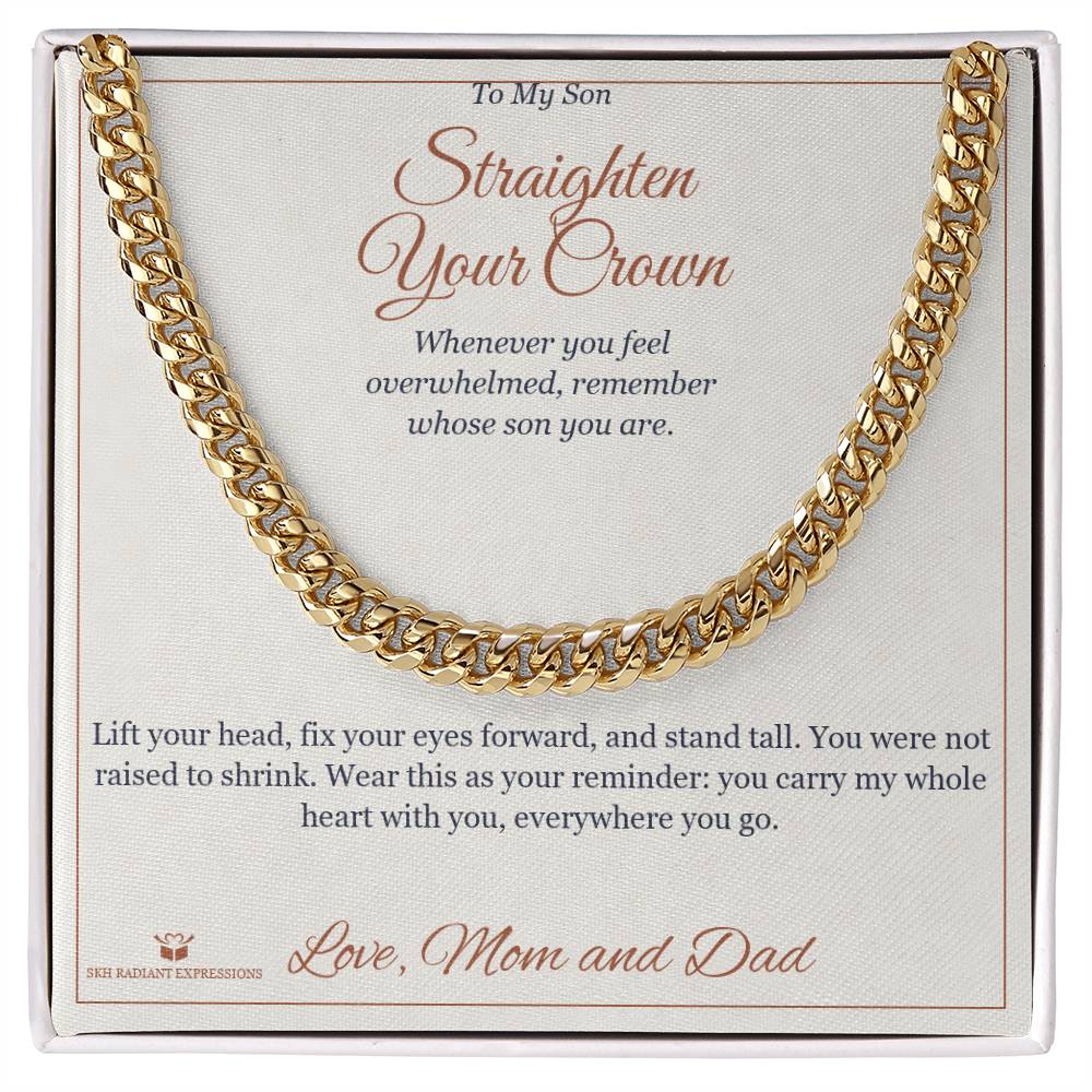 Engraved Cuban Link Chain with message for brother