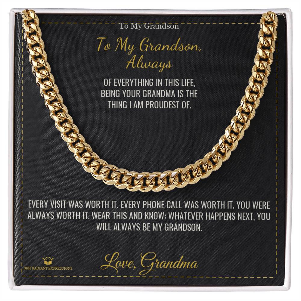 Personalized Cuban Link Chain for grandson