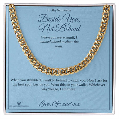 Cuban Link Chain engraved with your own words for grandson