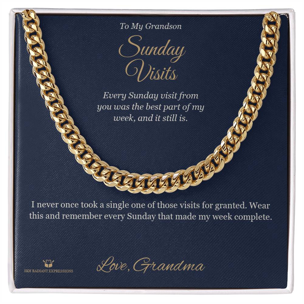 Cuban Link Chain gift for grandson from Grandma