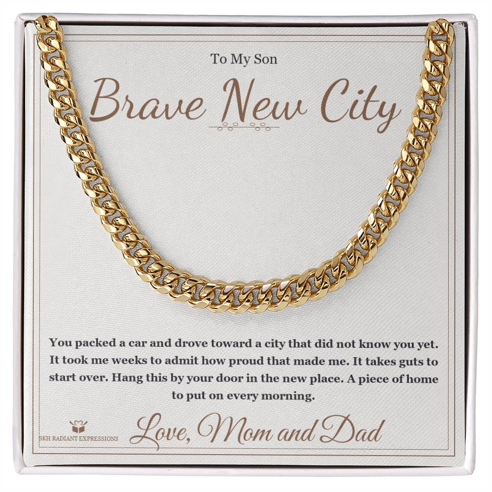 Brave New City - Cuban Link Chain for Son - personalized keepsake gift from SKH Radiant Expressions