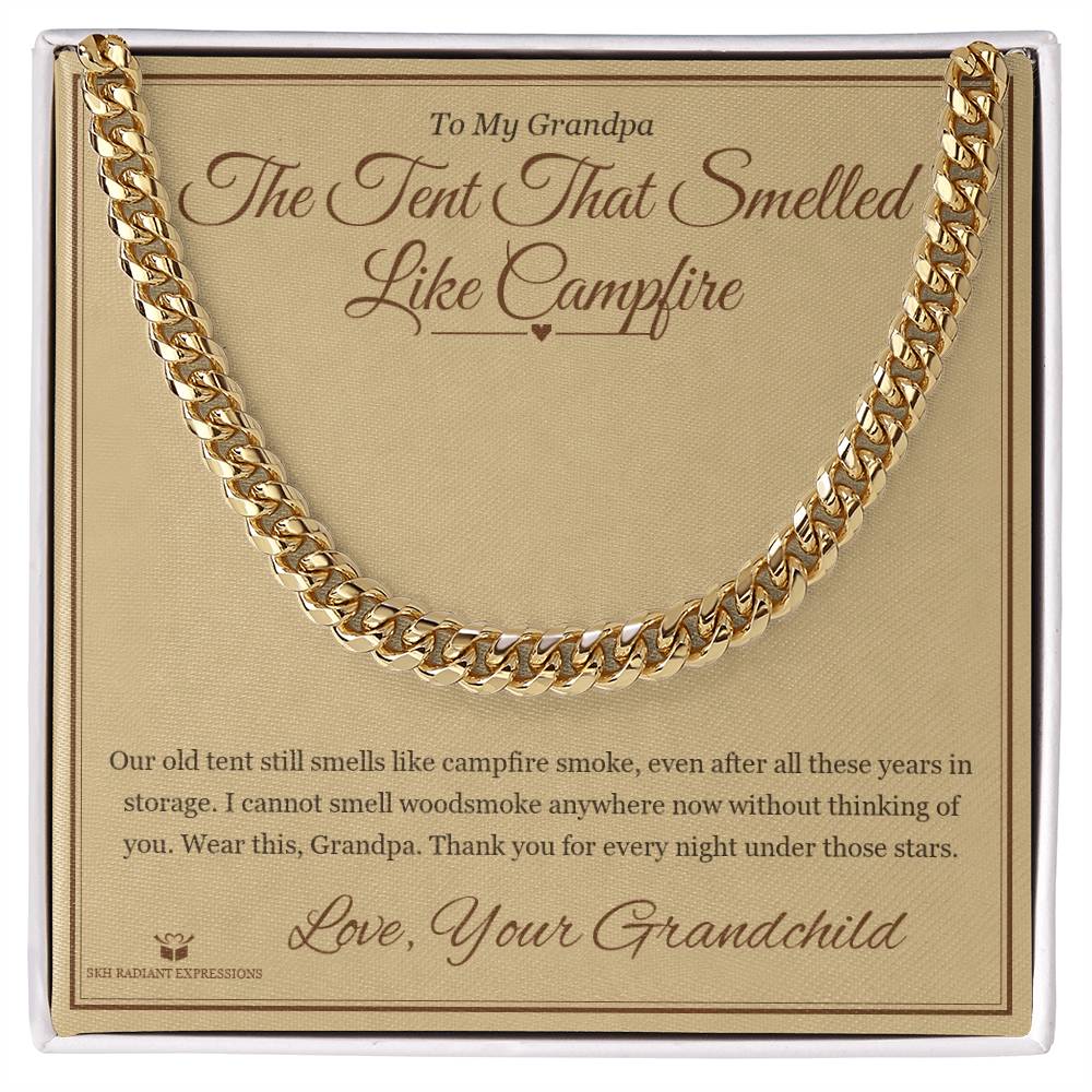The Tent That Smelled Like Campfire - Cuban Link Chain for Grandfather - personalized keepsake gift from SKH Radiant Expressions