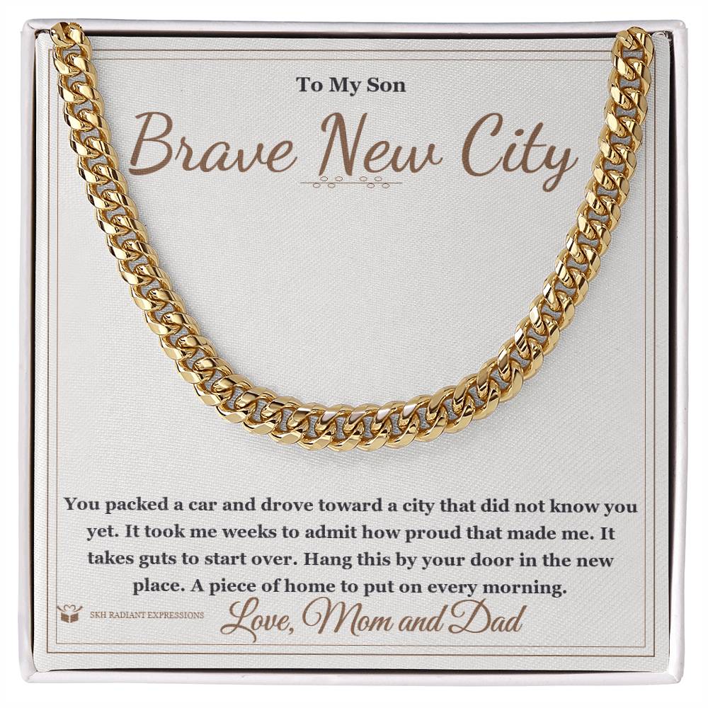Brave New City - Cuban Link Chain for Son - personalized keepsake gift from SKH Radiant Expressions