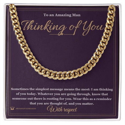 Cuban Link Chain with personalized message card for him
