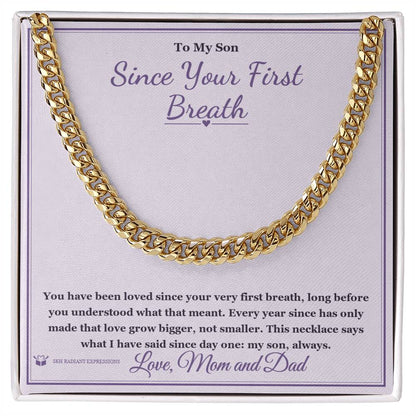 Engraved Cuban Link Chain with message for brother