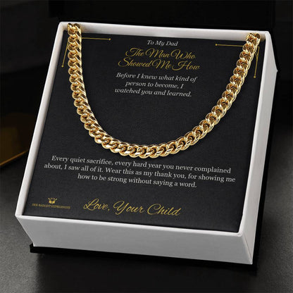 Custom name-personalized Cuban Link Chain gift for dad