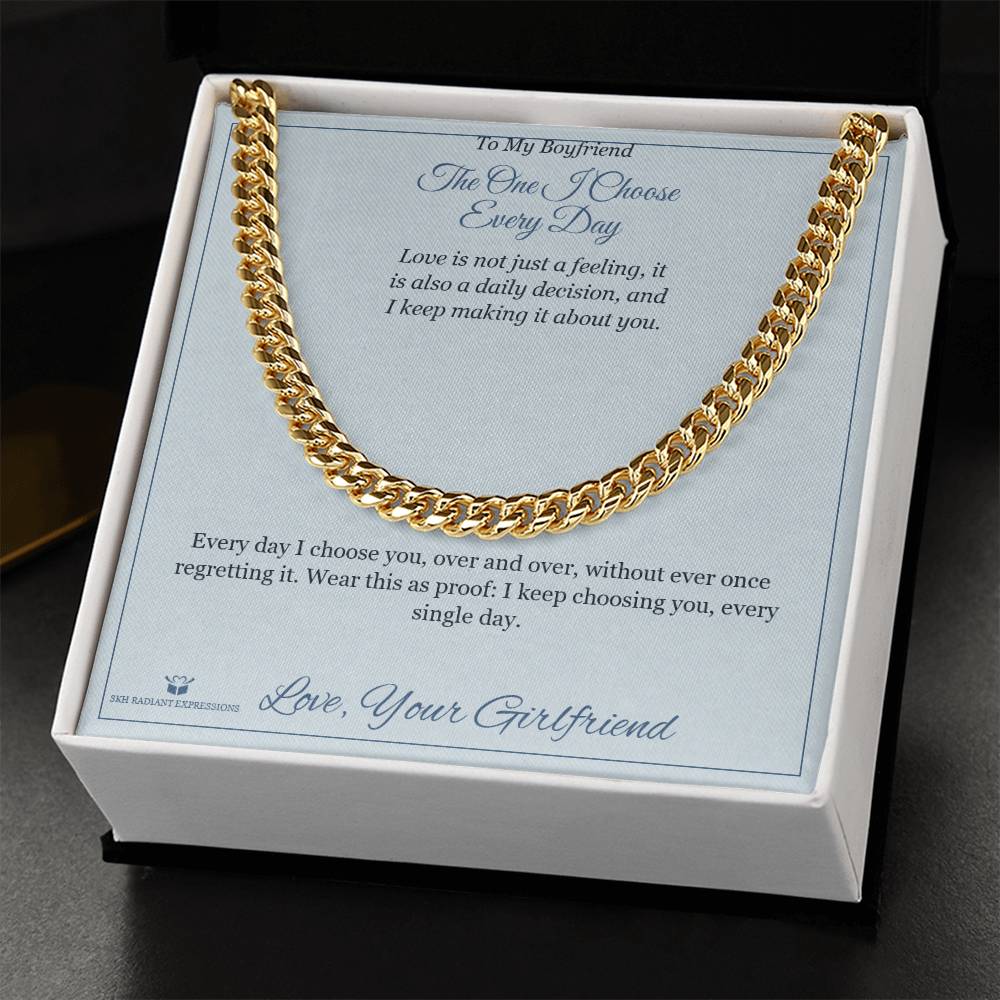Custom name-personalized Cuban Link Chain gift for boyfriend