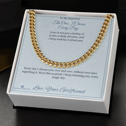 Custom name-personalized Cuban Link Chain gift for boyfriend
