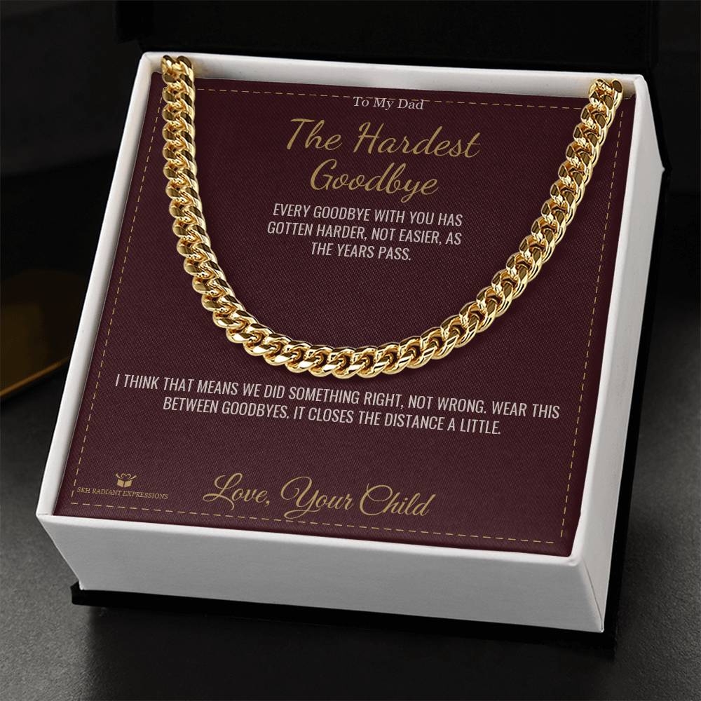 Engraved Cuban Link Chain with message for dad