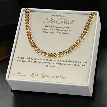 Cuban Link Chain engraved with your own words for brother