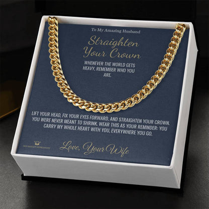 Cuban Link Chain engraved with your own words for husband