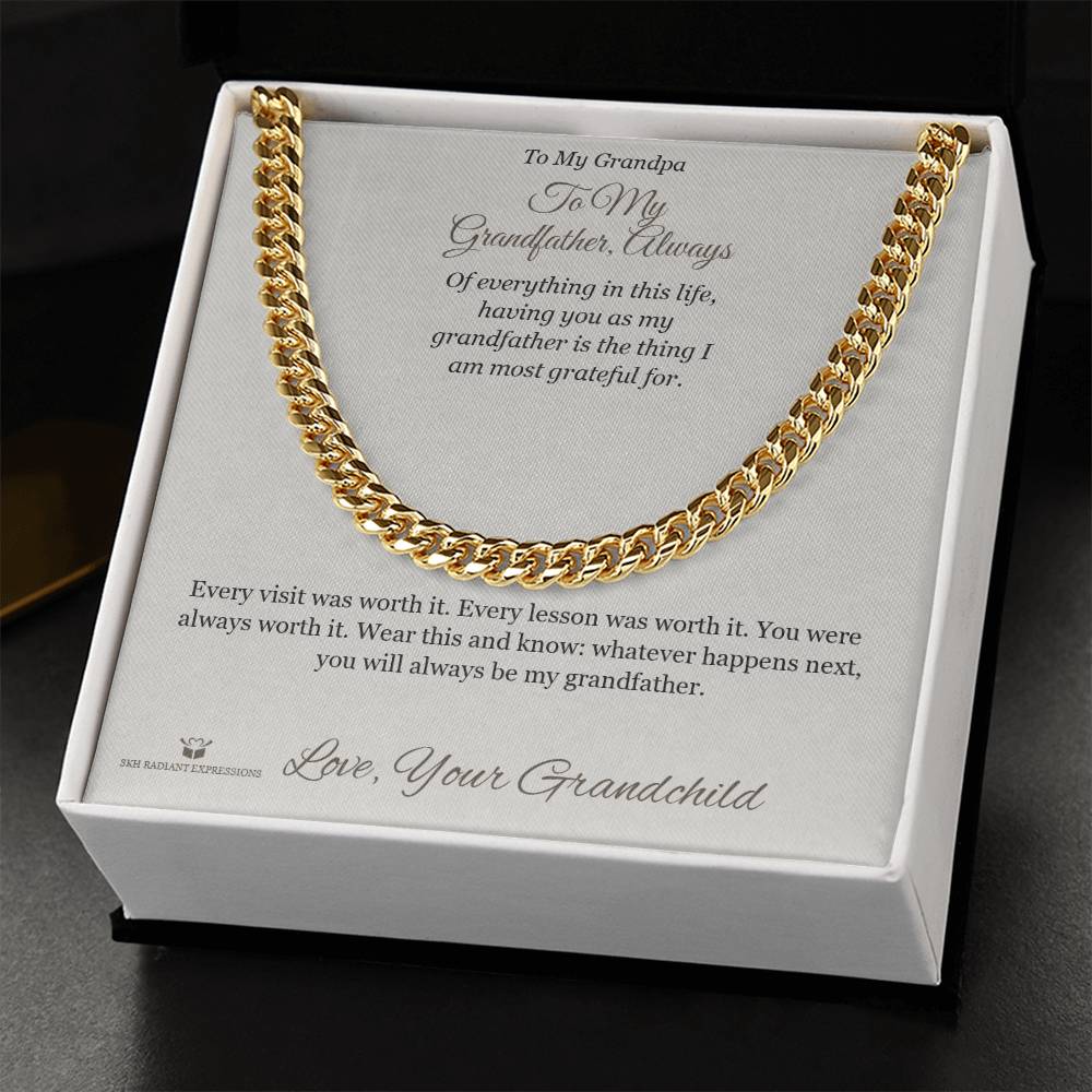 Add a name to this Cuban Link Chain - gift for grandfather