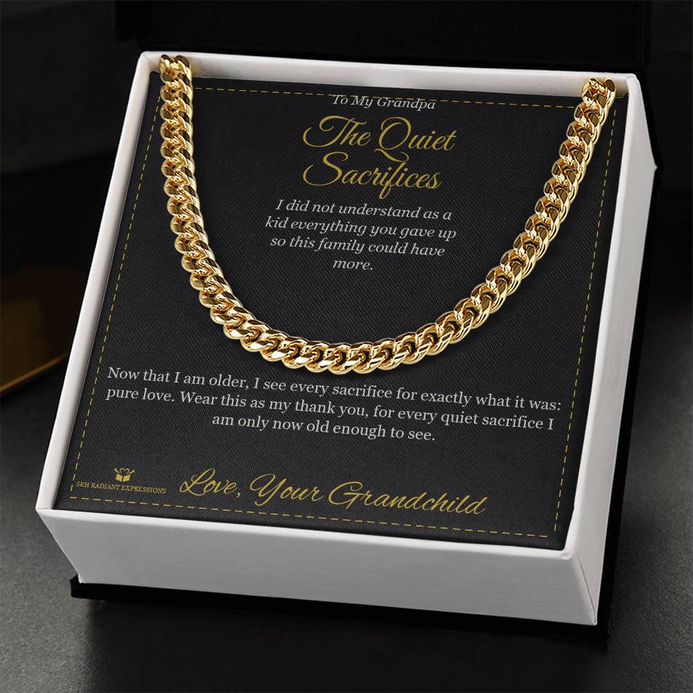 Custom name-personalized Cuban Link Chain gift for grandfather