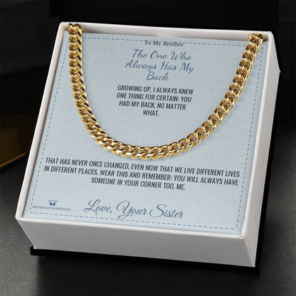 Cuban Link Chain gift for brother from Sister