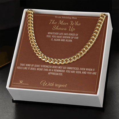 Engraved Cuban Link Chain with message for brother