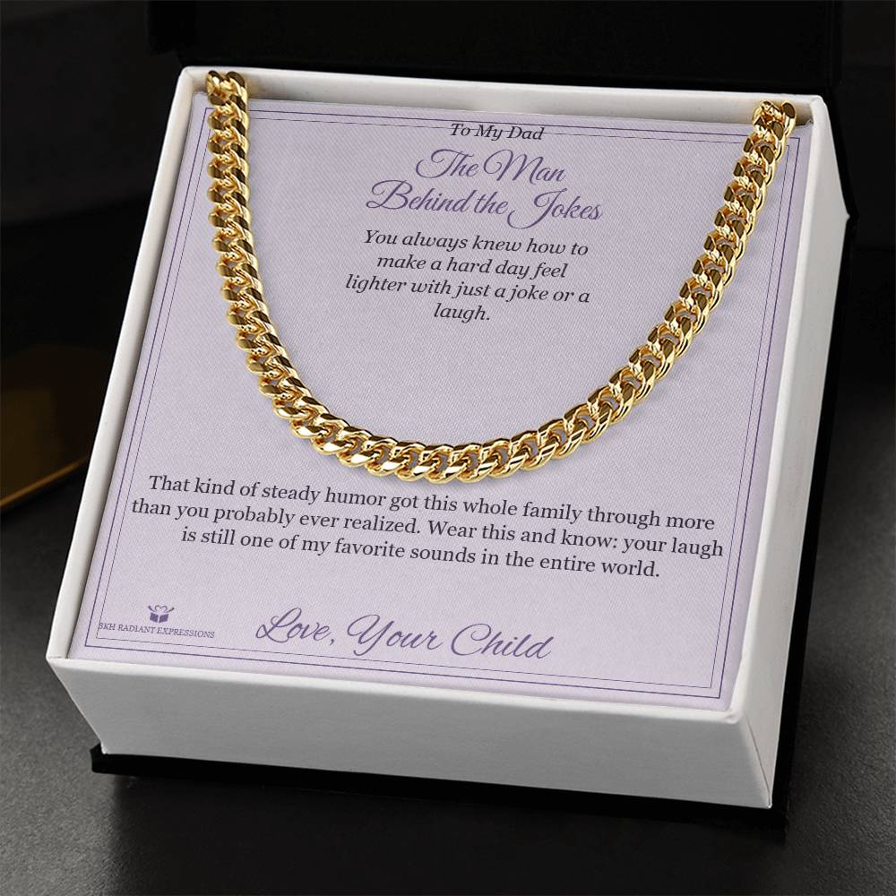 Cuban Link Chain engraved with your own words for brother