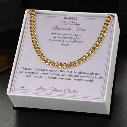 Engraved Cuban Link Chain with message for brother
