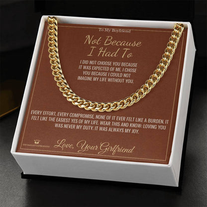 Add a name to this Cuban Link Chain - gift for brother