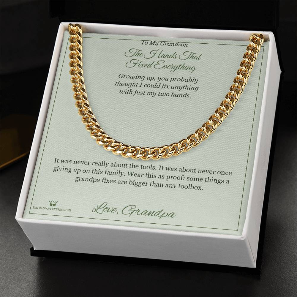 Cuban Link Chain gift for brother from Grandpa