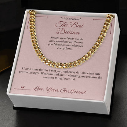 Custom name-personalized Cuban Link Chain gift for brother