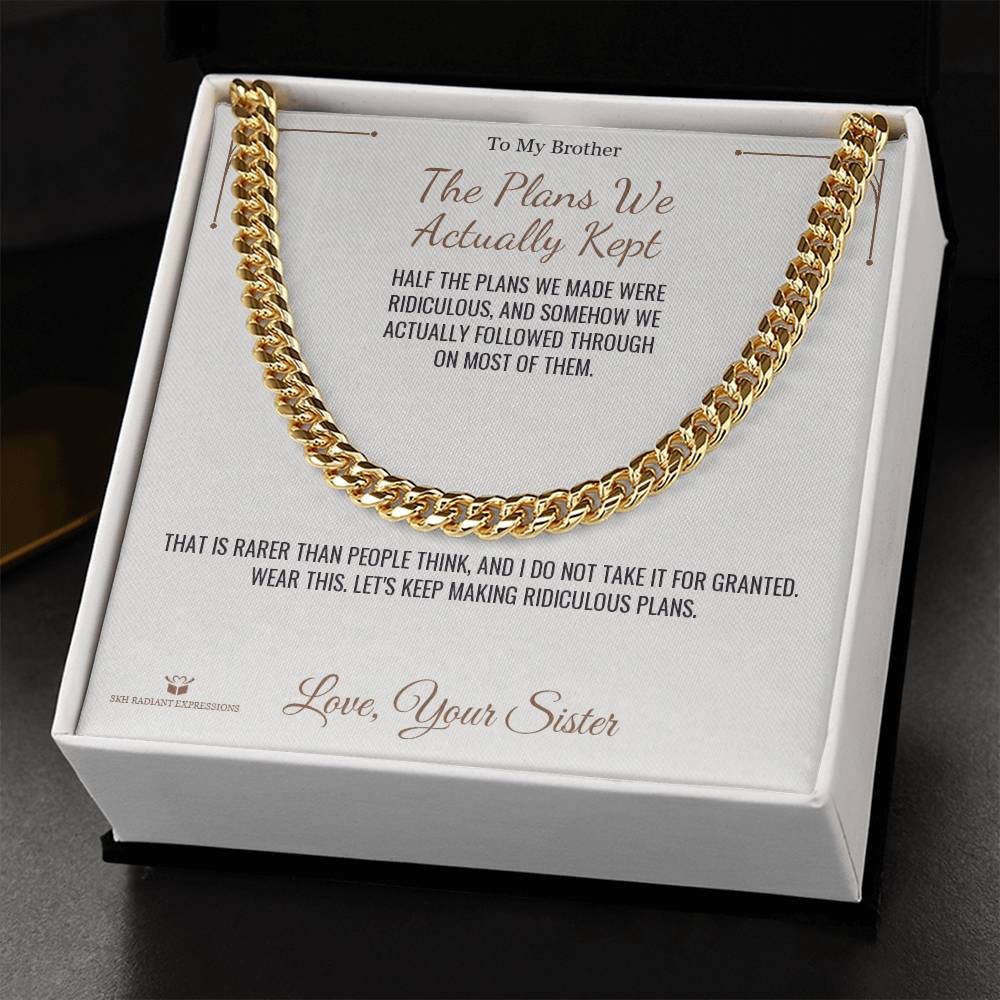 Personalized Cuban Link Chain for brother