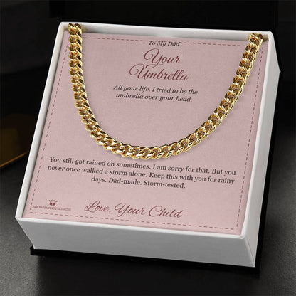 Cuban Link Chain engraved with your own words for brother