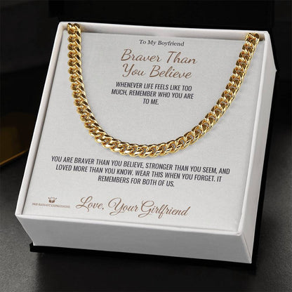 Custom name-personalized Cuban Link Chain gift for brother