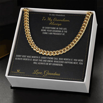 Cuban Link Chain gift for grandson from Grandma