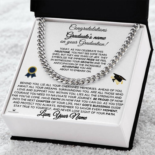 To My Boy - Congratulations on Your Graduation: A Journey of Love and Achievement - Cuban Link Chain