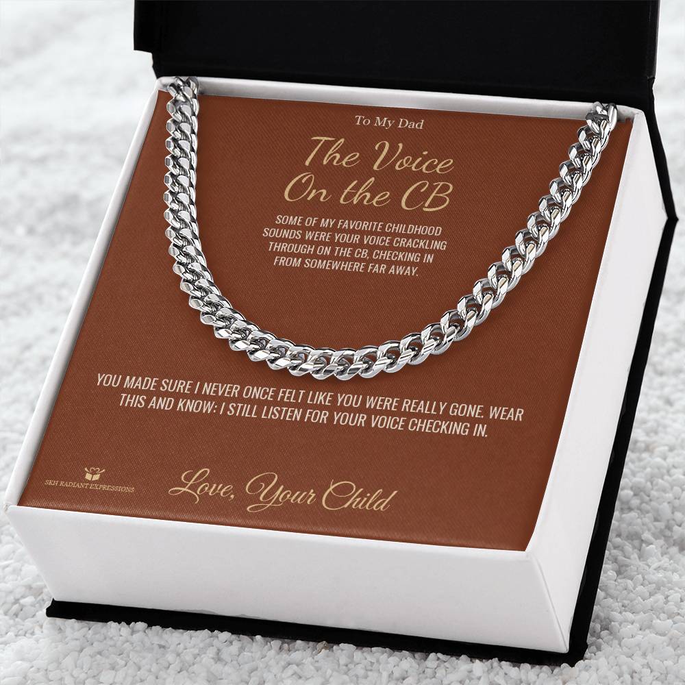 Engraved Cuban Link Chain with message for brother