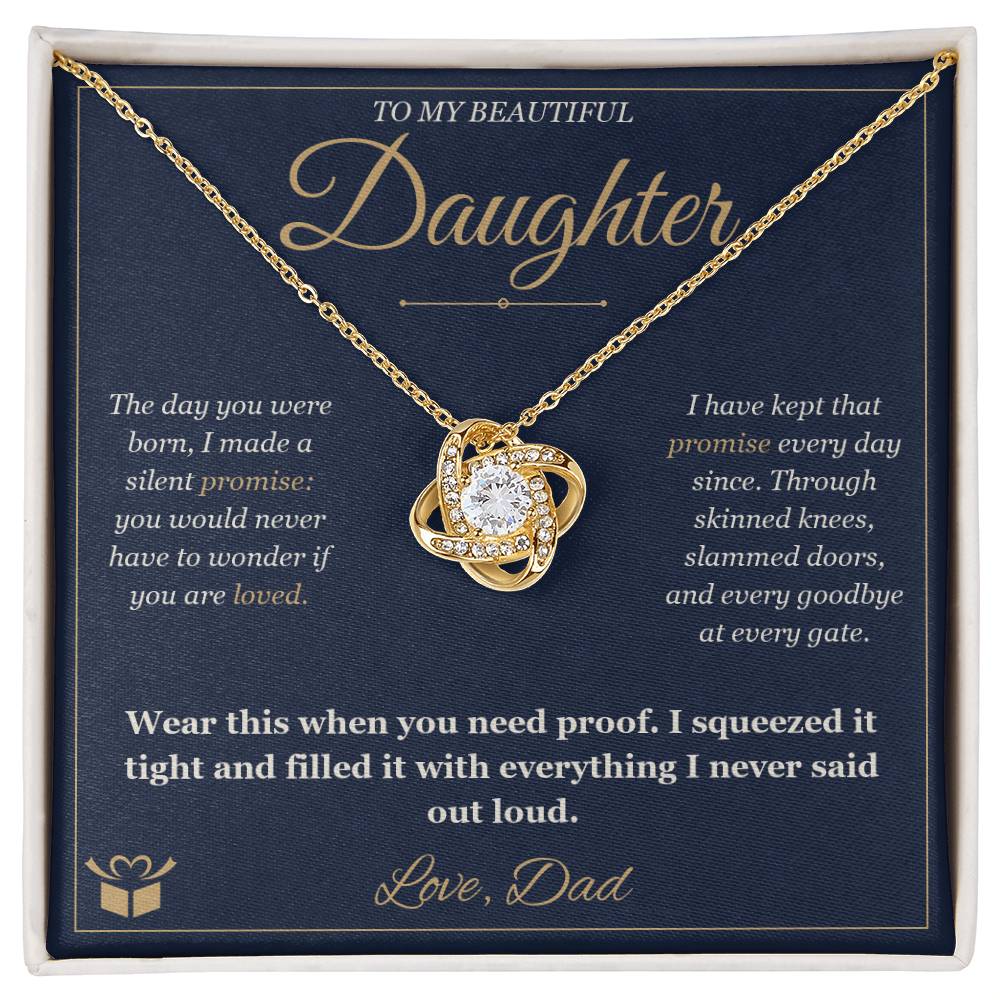 The Silent Promise - Love Knot Necklace for Daughter