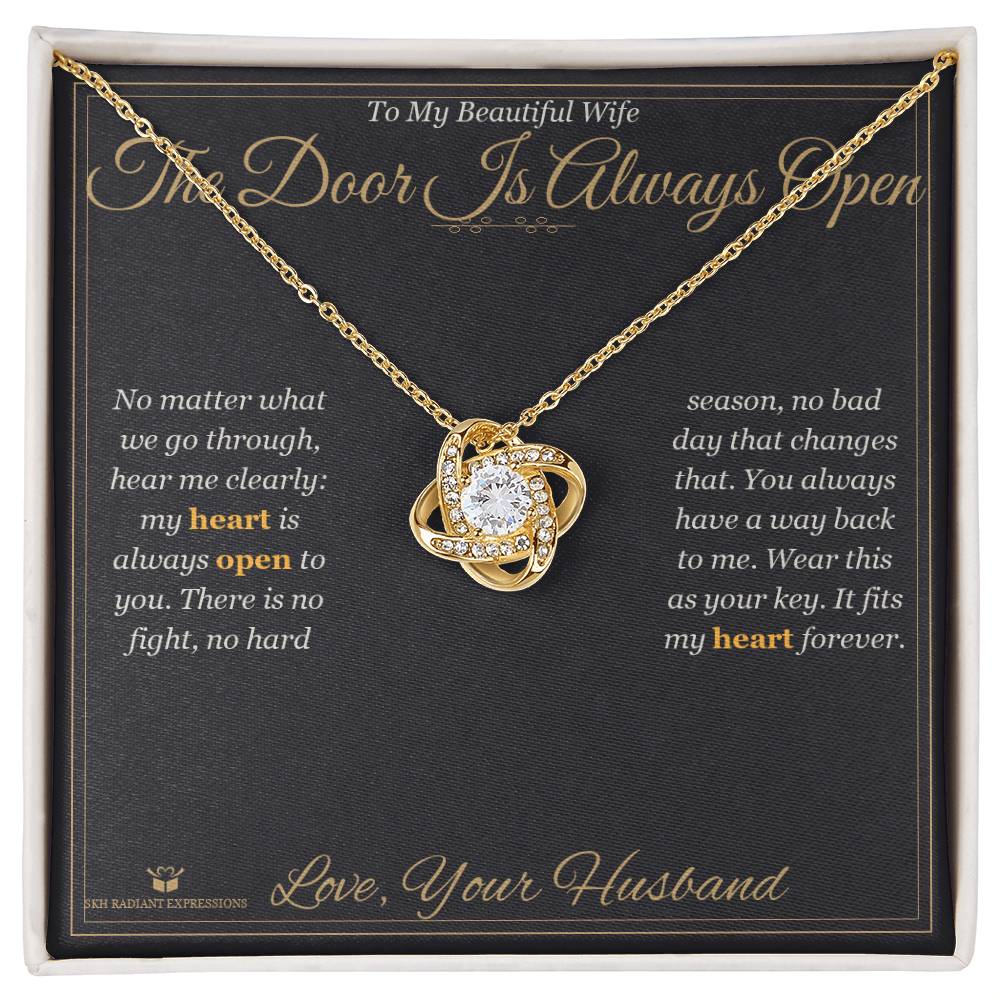 The Door Is Always Open - Love Knot Necklace for Wife