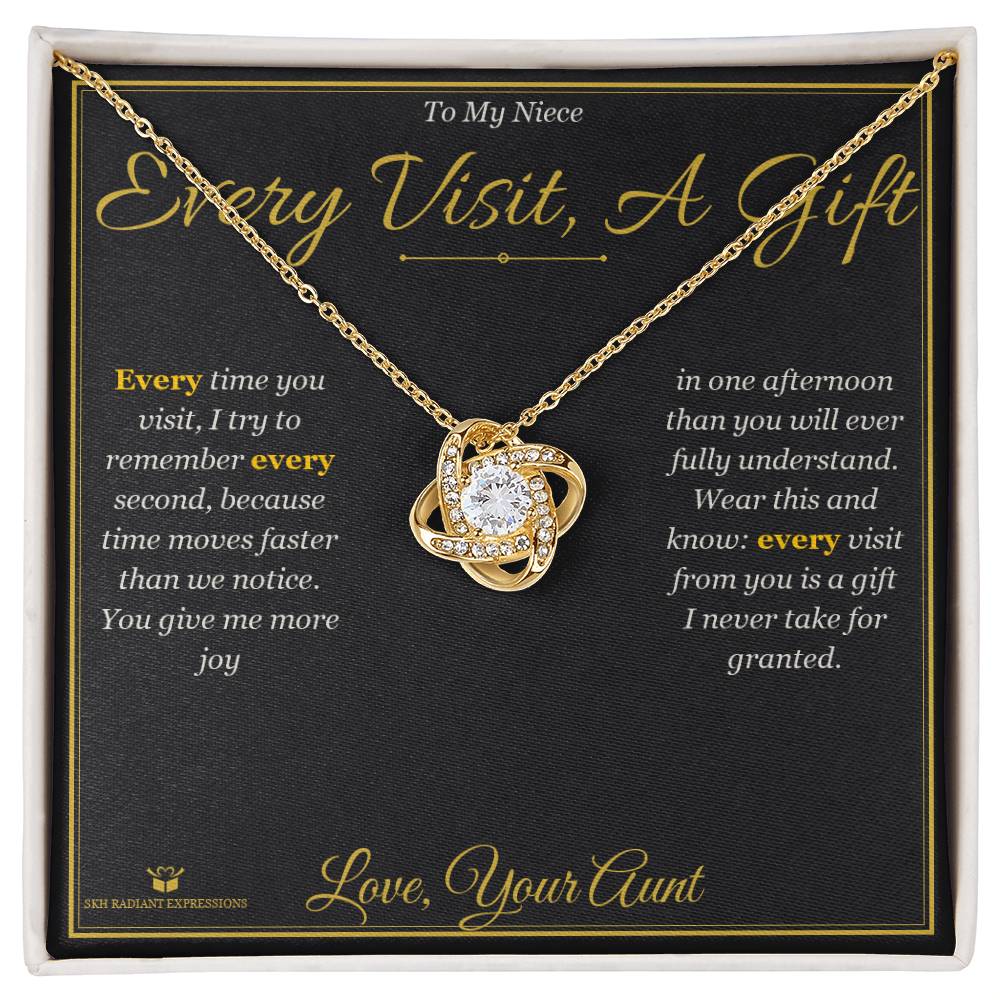Every Visit, A Gift - Love Knot Necklace for Niece