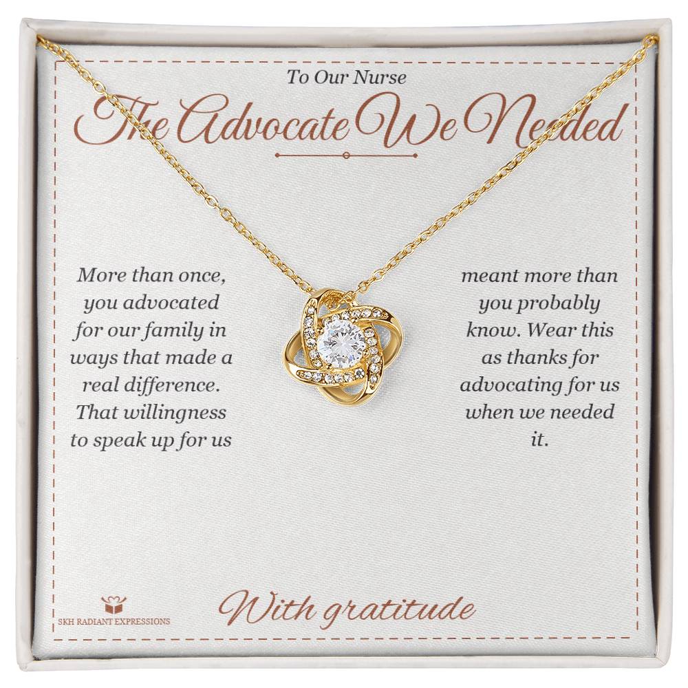 The Advocate We Needed - Love Knot Necklace for Nurse