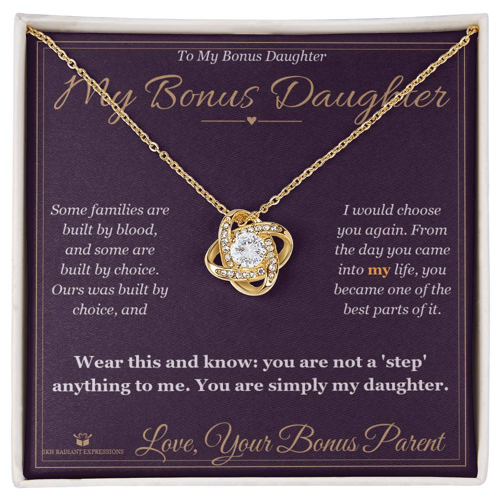 My Bonus Daughter - Love Knot Necklace for Stepdaughter