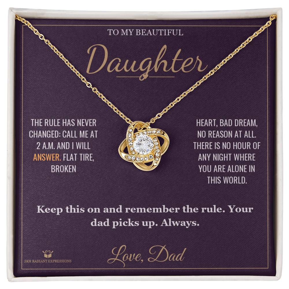 The 2 A.M. Rule - Love Knot Necklace for Daughter
