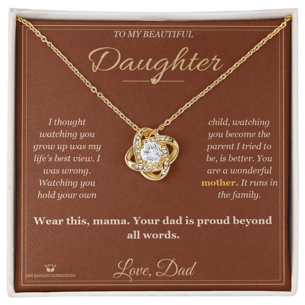 Watching You Become a Mother - Love Knot Necklace for Daughter
