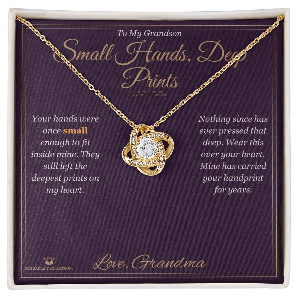 Small Hands, Deep Prints - Love Knot Necklace for Grandson