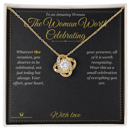 Custom name-personalized Love Knot Necklace gift for her